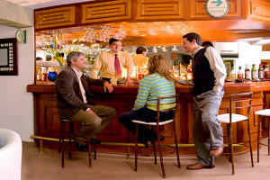 A relaxing drink at the bar of the Mariel Hotel, Miraflores, Lima Peru