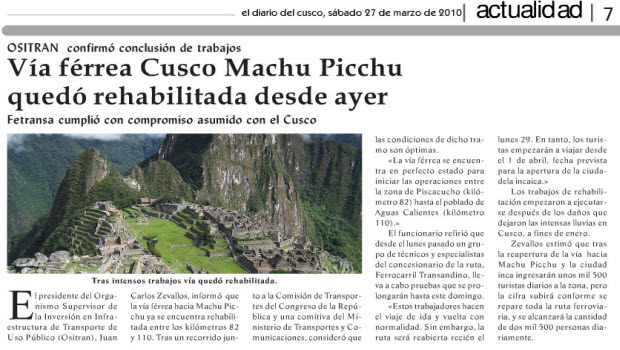 Limited train service to Machu Picchu set to resume today, but expect some wrinkles…