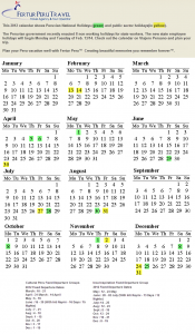 Click this image to enlarge 2012 Peru public calendar of holidays