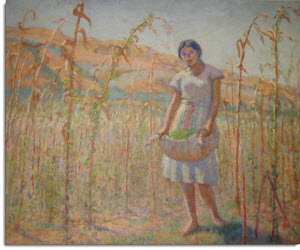 La Campesina Sembrando (1934) painted by Ricardo Florez.