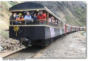 Lima-Huancayo high mountain train caboose