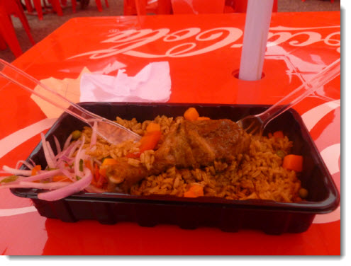 Peruvian chicken and rice served up at Mistura 2013