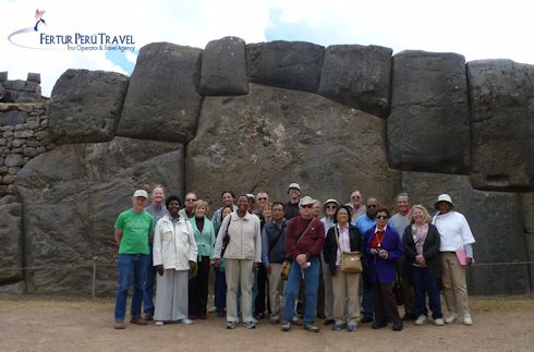 The Scrabble tour group visiting Sacsayhuaman. They pondered the titanic feat of megalithic Inca architecture ahead of the final round of the tournament.