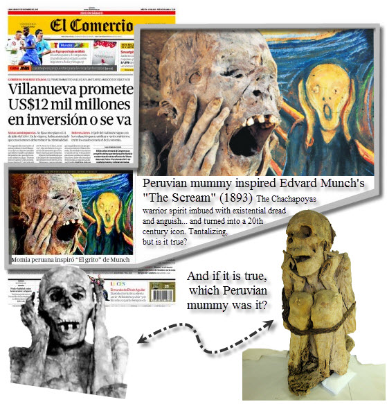 Headline: Peruvian mummy inspired Edvard Munch's "The Scream" 