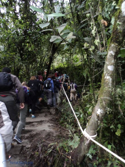 Hiking past landslide to get to Machu Picchu Jan 14 2014