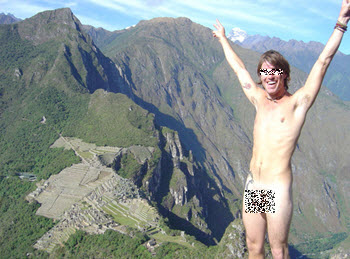 baring it all atop Huayna Picchu