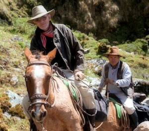 Gary Ziegler and his longtime Andean adventure companion Edwin Dueñas on their way to Choquequirao