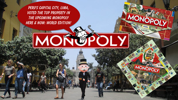 Peru's capital city, Lima, voted the top property in the upcoming MONOPOLY HERE & NOW: World Edition! 