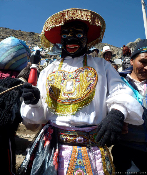 A traditional dancer at the high mountain festival of the Qoyllur Rit’i (or “Snow Star” in Quechua)