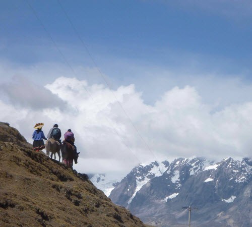 Approaching base camp on horseback to take part in the Qoyllur Rit'i festival.