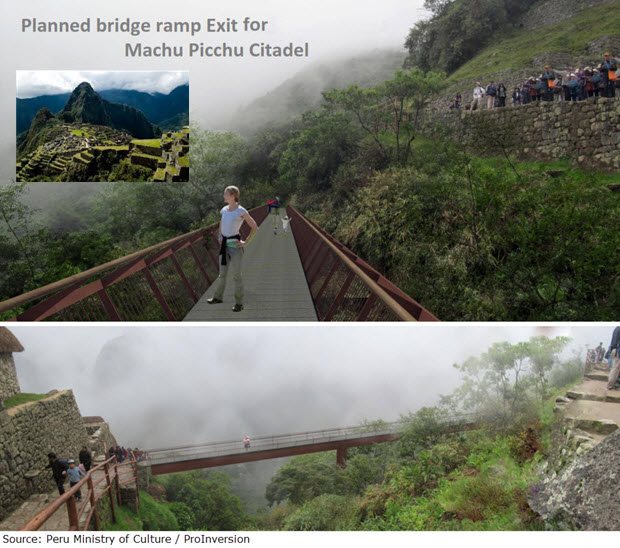 Planned bridge ramp exit for Machu Picchu