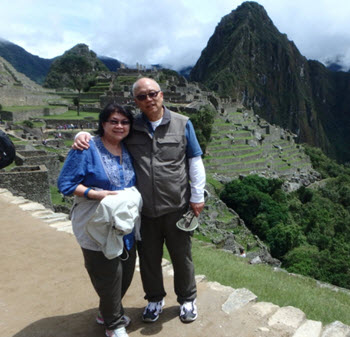 Angelo and Lucy Zia on a private tour of Machu Picchu