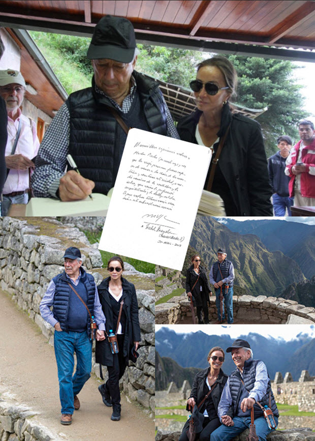 Mario Vargas Llosa and Isabel Preysler, who reportedly have made the decision to marry in 2017, took an extensive guided tour of Machu Picchu in April.