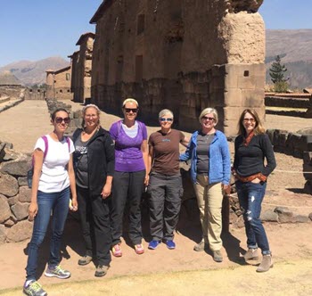 Lisa Bruce and group in Cusco Southern Valley