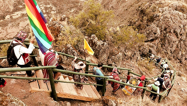 Section of the Inca Trail in Pisaq Ruins Restored