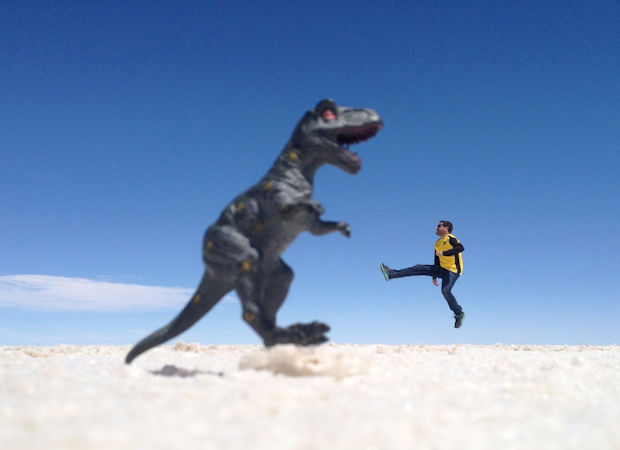 Bring some toys for funny salt flat pictures