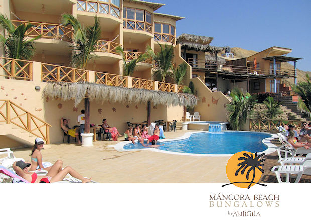 Poolside view of Mancora Beach Bungalows & Suites by Antigua in Mancora, Peru