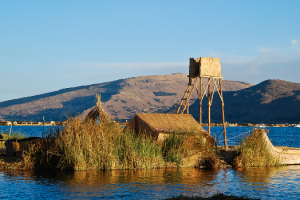 The artificial islands at Lake Titicaca