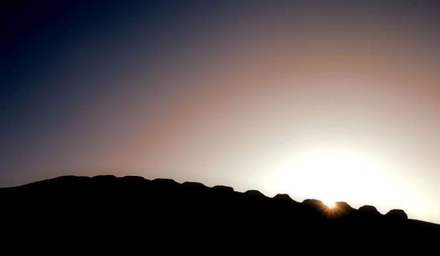 The 13 towers of the solar observatory of Chankillo. On December 21 the sun will appear through the last tower marking the solstice.