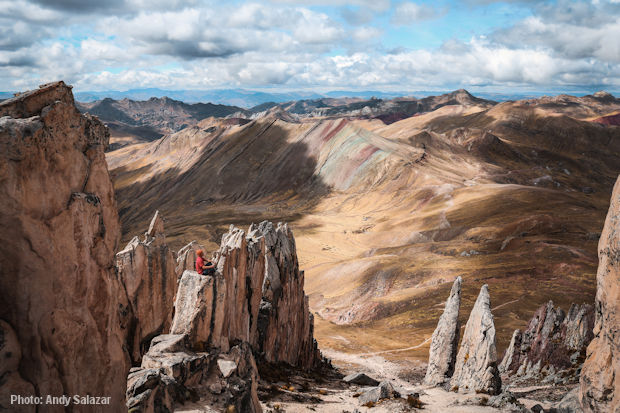 View of Palcoyo from the top of the Yura'q Qaqa in Cusco, Peru