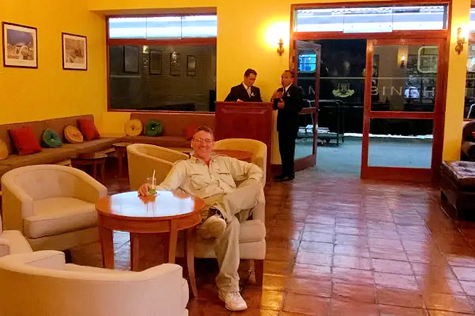 Luxurious VIP departure lounge for the Hiram Bingham Train at the Machu Picchu Station