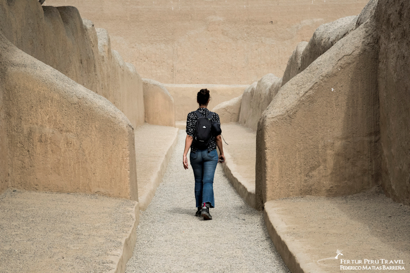 A lone tourist explores the sprawling mud-brick city of Chan Chan, once the capital of the Chimú kingdom (c. ad 1100-1470)