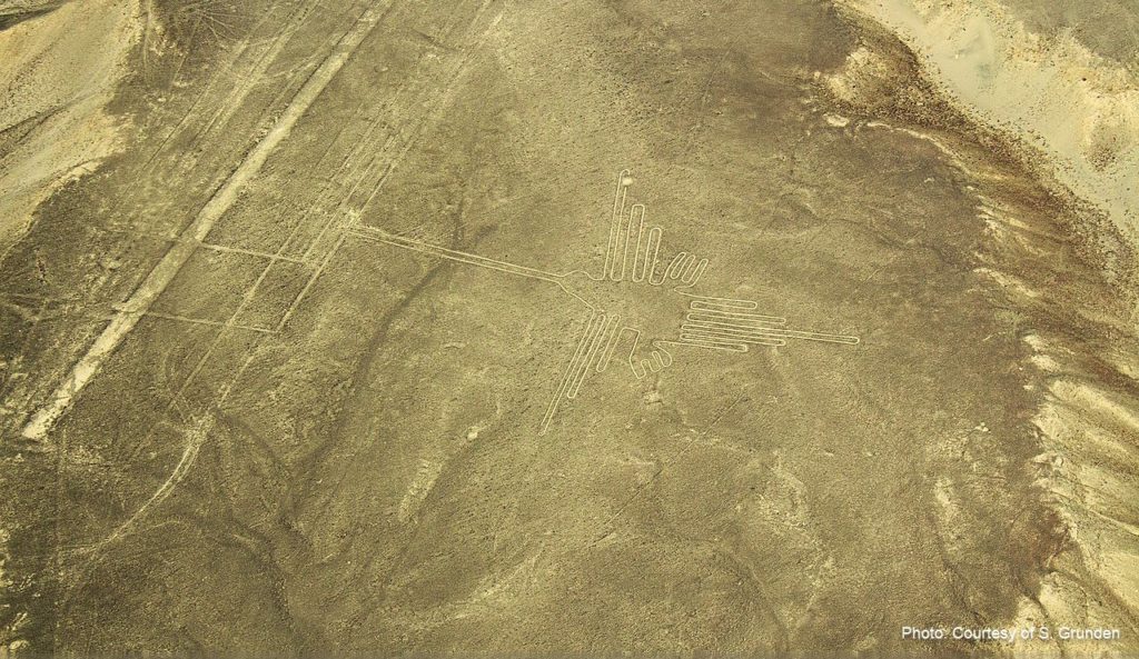 Nazca Lines Hummingbird, which measures more than 300 feet in length. (Photo courtesy of S. Grunden)