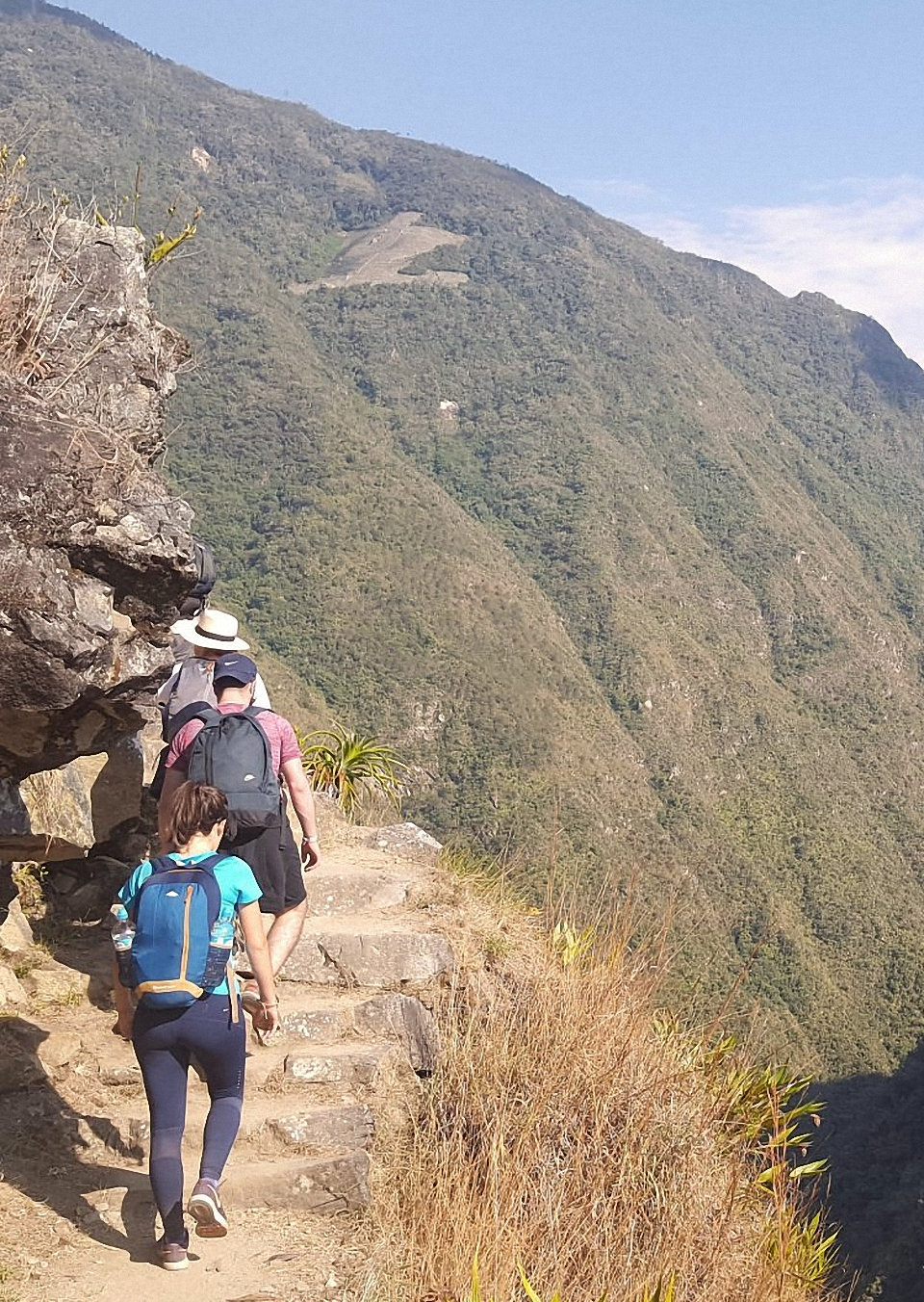 Fertur Peru Travel client on the final morning hiking the Inca Trail about to arrive Machu Picchu