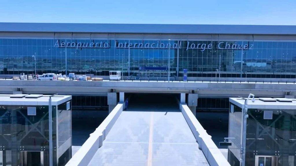 Terminal entrance at the New Jorge Chavez International Airport in Lima Peru