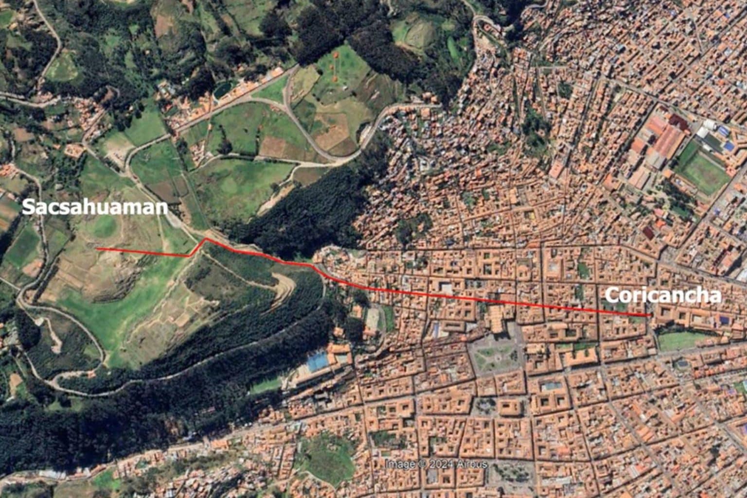 Map of the proposed Chinkana tunnel network