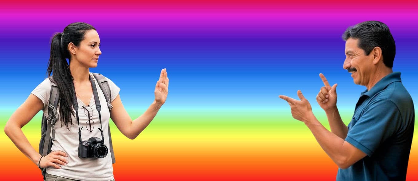 piropos | Peru Travel Blog Woman raising her hand to signal a firm boundary in response to unwanted attention