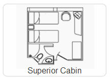 Diagram of the Superior Cabin on the M/V Galapagos Legend.