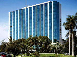 Delfines Hotel and Casino - street view building Los Delfines Hotel Lima