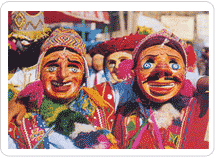 Masked dancers Festival of the Cross