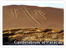 Famoso geoglifo el Candelabro de Paracas ubicado en Pisco, Ica. Candelabro paracas