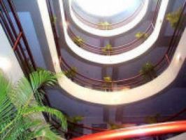 Beautiful atrium at Faraona Grand Hotel in Miraflores