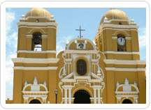 The Trujillo Cathedral in the colonial city's main plaza is one of the main attractions of a Trujillo City Tour.