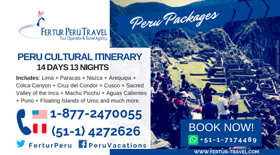 Peru Itinerary, 14 days from Lima by Fertur Peru Travel