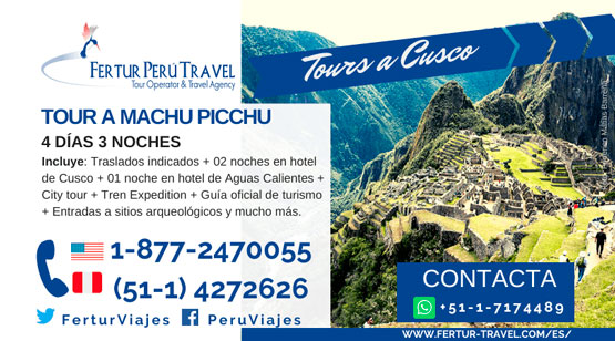 Tour Machu Picchu 4 Días 3 Noches por Fertur Perú Travel