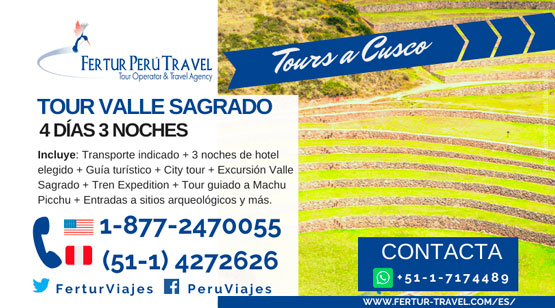 Tour Valle Sagrado de los Incas 4 días vía Fertur Peru Travel