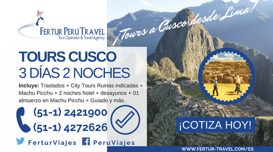 Tours Cusco: Paquete de vacaciones desde Lima 3 días 2 noches