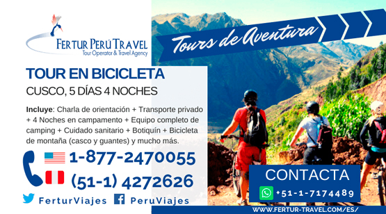 Tour en Bicicleta en Cusco vía Fertur Perú Travel