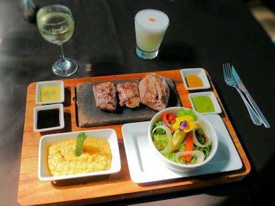 Sicuani grass fed beef and lamb combo at Uchu Peruvian Steak House in Cusco