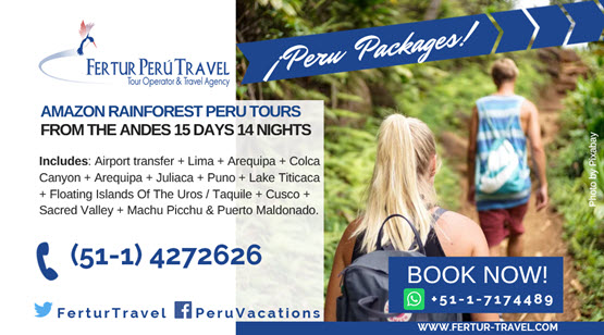 Peruvian jungle tour: From The Andes To The Amazon 15 Days By Fertur Peru Travel