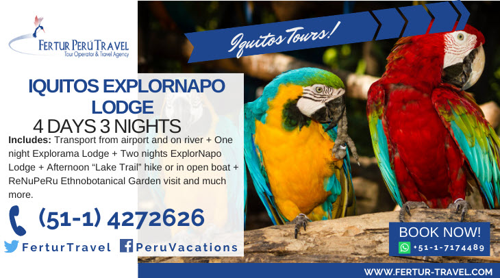 Iquitos ExplorNapo Lodge 4 Days 3 Nights with Fertur Peru Travel