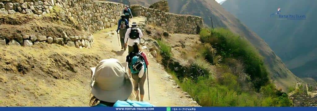 Hikers on the Classic Four-Day Inca Trail trek to Machu Picchu
