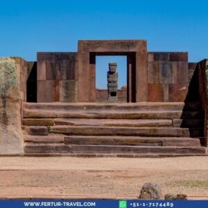 Tiwanaku, the capital of a powerful pre-Hispanic empire that flourished between 300 BCE and 1000 CE. in Western Bolivia