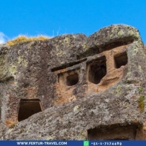 Window of Otuzco ruins, Cajamarca, Peru