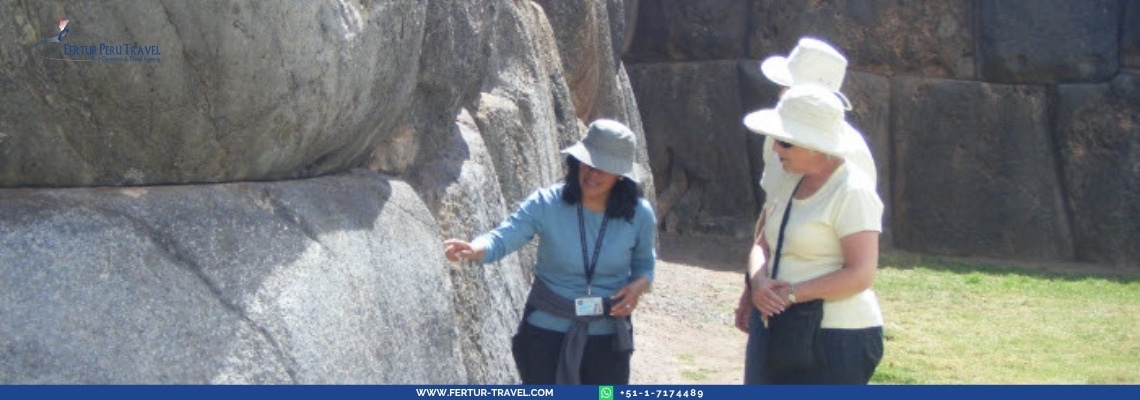 Cusco luxury vacation guests on private tour of Sacsayhuaman