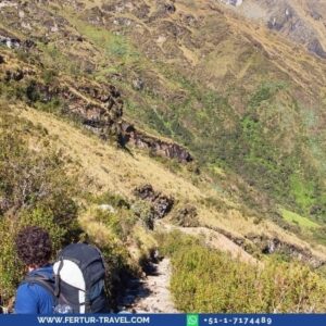Hiker on the Classic Four-Day Inca Trail trek to Machu Picchu